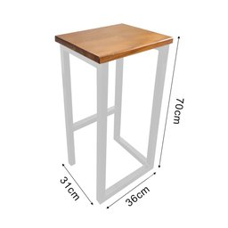Bancada Gourmet 180cm com 3 Banquetas Industriais Bistrô Premium Base Branca - 6