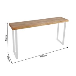 Bancada Gourmet 180cm com 3 Banquetas Industriais Bistrô Premium Base Branca - 5