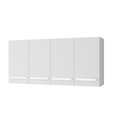 Armário Aéreo de Cozinha 120cm 4 Portas Mara Branco - Moblis
