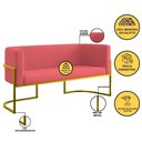 Ver imagem 5 de Kit 2 Poltronas Sofá 2 Lugares para Recepção Balaqui Rosa