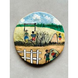 Prato de Parede em Barro. Artesanal. Pintado a mão. Pendurar - 2