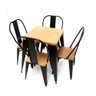 Conjunto de Mesa Sublimada 60x60cm Design Premium Iron Industrial Tolix com 4 Cadeiras Pretas Sublim - 2