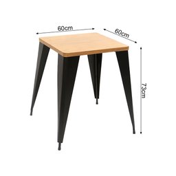 Conjunto de Mesa Sublimada 60x60cm Design Premium Iron Industrial Tolix com 4 Cadeiras Pretas Sublim - 6