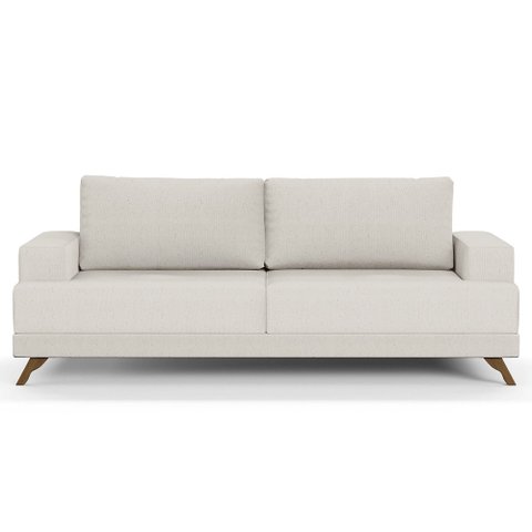 Sofá 160cm 2 Lugares Pés Curvos Santi Linho D05 Cru - Mpozenato