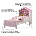 Ver imagem 3 de Cama de Solteiro Princesa Branco/rosa Basoto