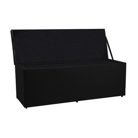 Recamier Baú 1,40m Madrid Suede Preto Dal Poz Estofados