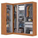 Ver imagem 5 de Guarda-Roupa Modulação de Canto com Puxadores MDF Paris Bege/Cinamomo/Off White