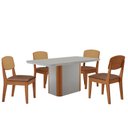 Ver imagem 2 de Mesa de Jantar Isadora 120cm Tampo Mdf Vidro com 4 Cadeiras Tork /off /naturale /serig Off