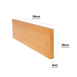 Prateleiras Kit com 3 Peças em Madeira Maciça em Eucalipto com Suporte Invisível 50cm X 20cm - 4