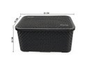Ver imagem 2 de Kit 2 Caixas Organizadoras Rattan de Plástico Resistente Médio Cesto Com Tampa Capacidade 8 Litros C