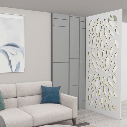 Painel Vazado Divisória Mdf Barcelona Branco - 1,80x2,60m