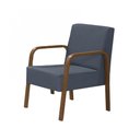 Ver imagem 1 de Poltrona 1 Lugar Braço Madeira D Salla Suede Azul Bic