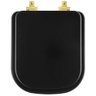 Assento Sanitário MDF Soft Close Quadra Preto Fosco para Vaso Deca com Ferragem Dourada - 1