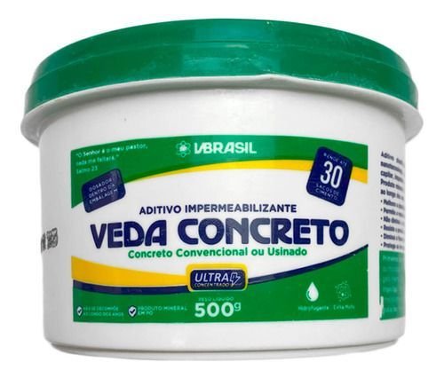 Aditivo para Concreto 500g Impermeabilizante com Tecnologia de Ponta e Alta Performance para Estrutu - 1