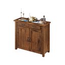 Ver imagem 1 de Balcão 2 Portas 1 Gaveta 100cm W01 Tampo com Cerâmica Madeira Maciça Imbuia Clique Chique Rústico