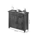 Ver imagem 4 de Balcão 2 Portas 1 Gaveta 100cm W01 Tampo com Cerâmica Madeira Maciça Imbuia Clique Chique Rústico