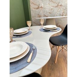 Mesa de Jantar Cone Orgânica Lui 140x90cm Offwhite - 6