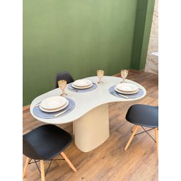 Mesa de Jantar Cone Orgânica Lui 140x90cm Offwhite - 4