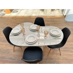Mesa de Jantar Cone Orgânica Lui 140x90cm Offwhite - 3