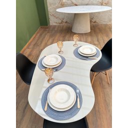 Mesa de Jantar Cone Orgânica Lui 140x90cm Offwhite - 5