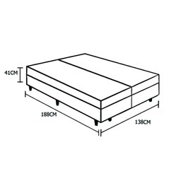 Base Box Baú Casal Bipartido Acolchoes Sintético Branco 41x138x188 - 4