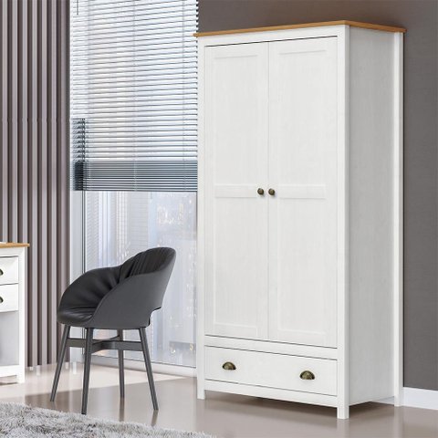 Armário Organizador 2 Portas Madeira Maciça Osiris Branco/freijo - G74 - Gran Belo