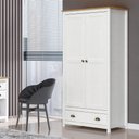 Ver imagem 1 de Armário Organizador 2 Portas Madeira Maciça Osiris Branco/freijo - G74 - Gran Belo
