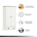Ver imagem 3 de Armário Organizador 2 Portas Madeira Maciça Osiris Branco/freijo - G74 - Gran Belo
