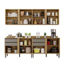 Ver imagem 5 de Cozinha Compacta Modulada 4 Peças 8 Portas 4 Gavetas Pérola Cinza/Jequitibá/Granizo