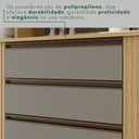 Ver mais imagens de Cozinha Compacta Modulada 4 Peças 8 Portas 4 Gavetas Pérola Cinza/Jequitibá/Granizo
