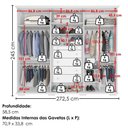 Ver imagem 3 de Guarda Roupa Casal 6 Portas com Espelho Rest 273 cm Branco Absoluto Zanz