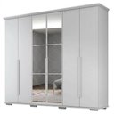 Ver imagem 1 de Guarda Roupa Casal 6 Portas com Espelho Rest 273 cm Branco Absoluto Zanz