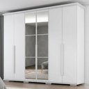 Ver imagem 2 de Guarda Roupa Casal 6 Portas com Espelho Rest 273 cm Branco Absoluto Zanz