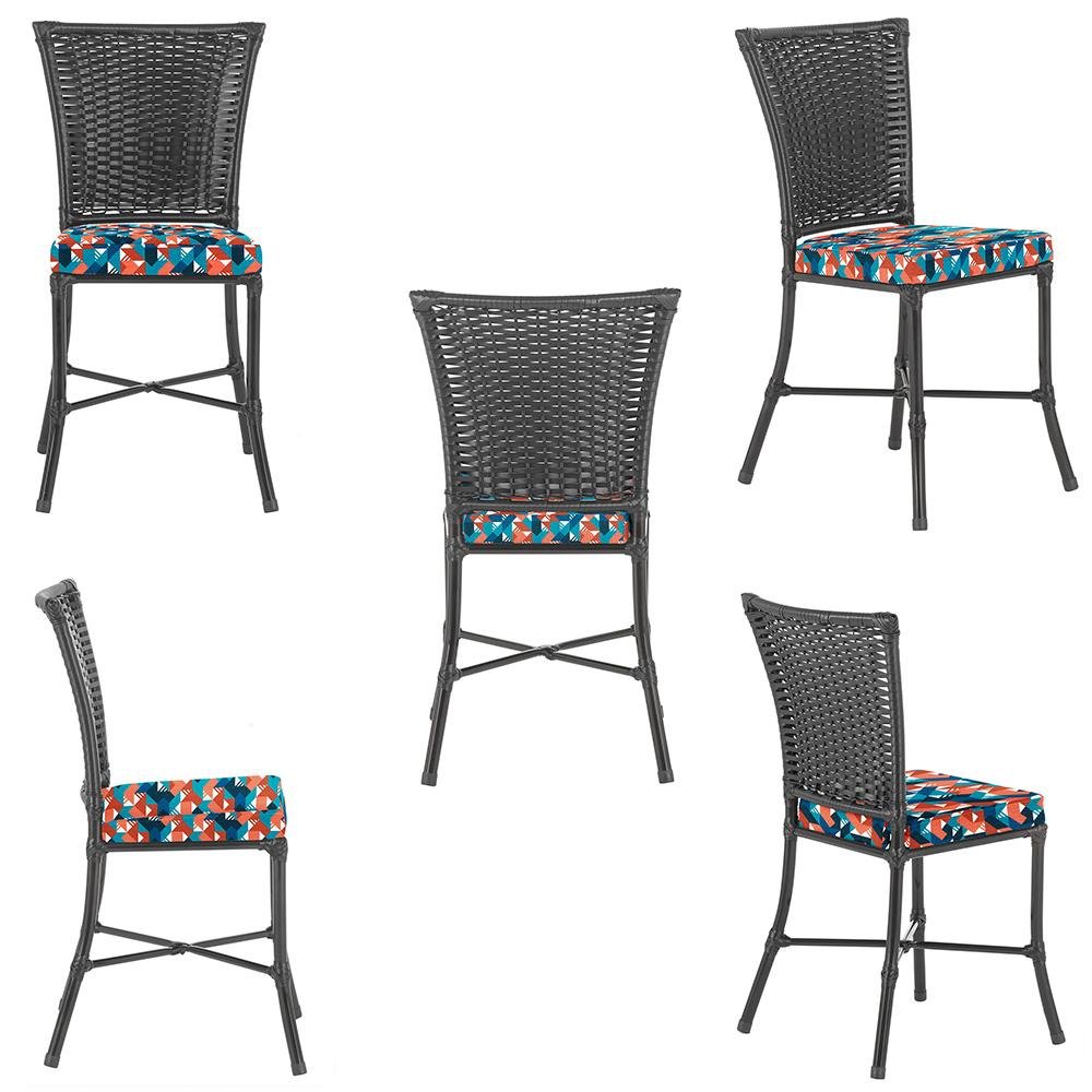 Jogo de Cadeiras para Cozinha - Kit com 5 Cadeiras em Aluminio e Fibra Sintetica Turquia Preta - 5