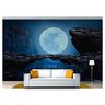Papel De Parede Lua Cheia Noite Montanha 3D 7,50M² Nsk91 - 1