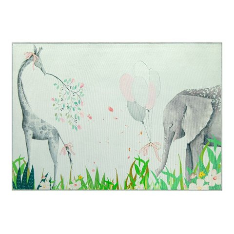 Tapete Infantil 1,00m X 1,40m Estampas Temáticas Quarto Kids Antiderrapante 100% Poliéster