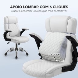 Cadeira YAMASORO Presidente Luxo em Couro  sintético Ergonômica Regulagem do Apoio de Cabeça e lomba - 2