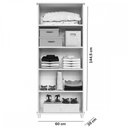 Ver imagem 4 de Armário Multiuso Slim 2 Portas 4 Prateleiras Branco - Percasa