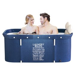 Banheira Ofurô Dobrável Portátil Retangular PVC Com Encosto Inflável Laundry Rules VG+ - 1