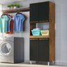 Armario Lavanderia 4 Portas 2,22m C/ Nicho Pés Reguláveis Castanho/onix - 1