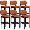 Ver imagem 1 de Kit 06 Banquetas Alta Bar Cozinha Sala Jantar Fixa Betta L02 Preto Tecido Terracota - Lyam Decor