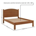 Ver imagem 3 de Cama Casal 145 Cm Madeira Macica Taeda 1149c Castanho Festra