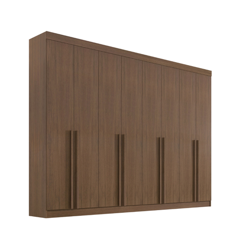 Guarda Roupa Casal Dyamond 8 Portas Mdf Castanho