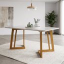Ver imagem 1 de Mesa de Jantar 6 Lugares Tampo de Vidro Califórnia Natural