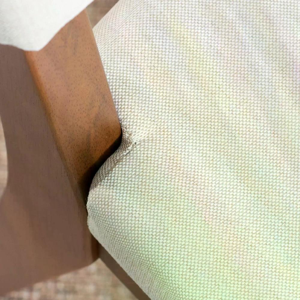 Conjunto de Jantar Mesa com Vidro Avena 6 Cadeiras Ella - Canella C/ Off White - 6