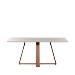 Conjunto de Jantar Mesa com Vidro Avena 6 Cadeiras Ella - Canella C/ Off White - 3