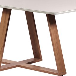 Conjunto de Jantar Mesa com Vidro Avena 6 Cadeiras Ella - Canella C/ Off White - 4