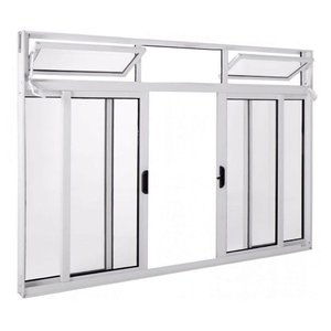 Janela de Alumínio 04 Folhas com Basculante -120x150