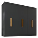 Ver imagem 2 de Guarda-Roupa Casal 6 Portas 2 Gavetas 100% MDF Preto Albert