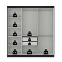 Ver imagem 5 de Guarda-Roupa Casal 6 Portas 2 Gavetas 100% MDF Preto Albert